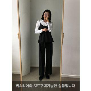 Zip-back Wide-leg Dress Pants