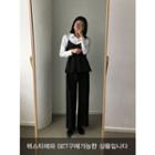 Zip-back Wide-leg Dress Pants