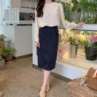 Button-fly H-line Skirt