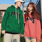 Couple Matching Letter Applique Hoodie