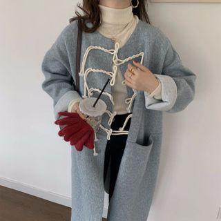 Round Neck Buttoned Woolen Coat