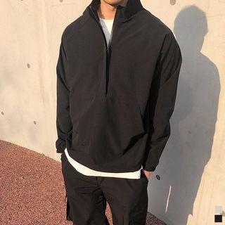 Kangaroo-pocket Drawcord-hem Anorak Jacket