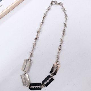 Razor Alloy Necklace Silver - One Size