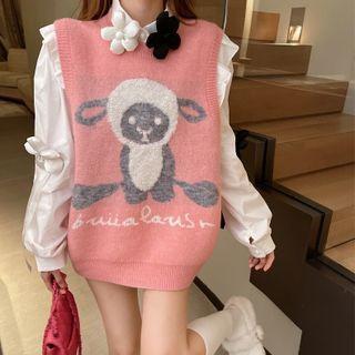 Sheep Print Sweater Vest