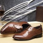 Faux Leather Metal Accent Oxford Shoes