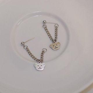 Sterling Silver Bear Drop Earring
