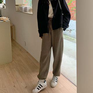 Drawstring Seam-trim Knit Jogger Pants