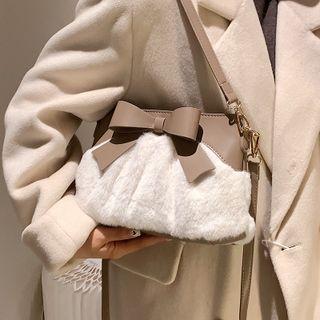Ribbon Fleece Shoulder Bag