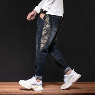 Camouflage Straight-cut Jeans
