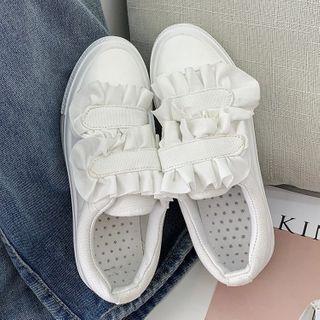 Strawberry Embroidered Ruffled Sneakers