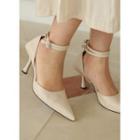 Double-strap Flared-heel Pumps