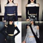 Cropped T-shirt With Tank Top / Mock Two-piece Cropped T-shirt