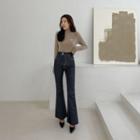[the Denim] High-waist Boot-cut Jeans