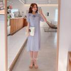 Ruffled-collar Short-sleeve Dress