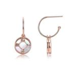 925 Sterling Silver Plated Rose Gold Creative Simply Roman Numerals Mother-of-pearl Earrings Rose Gold - One Size