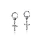 Fashion And Simple Cross 316l Stainless Steel Stud Earrings Silver - One Size