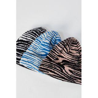Zebra-printed Knit Beanie