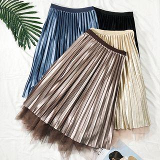Reversible Pleated Midi Skirt