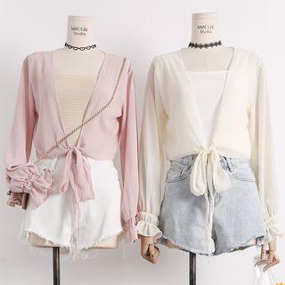 Lightweight Tie-hem Open-front Top