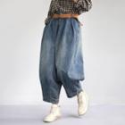 Cropped Baggy Jeans As Shown In Figure - One Size