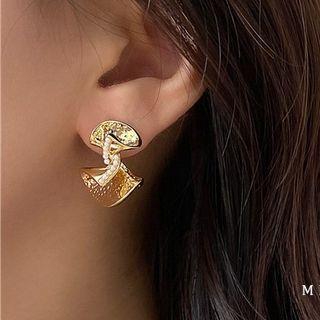 Twisted Faux Pearl Alloy Earring 1 Pair - Gold - One Size