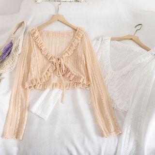 Ruffle Trim Lace Light Jacket