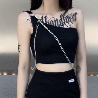 Chained One Shoulder Top