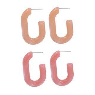 Faux Marble Oblong Earrings