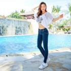 Sports Print Skinny Jeans
