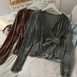 Buckled Twisted Velvet Top