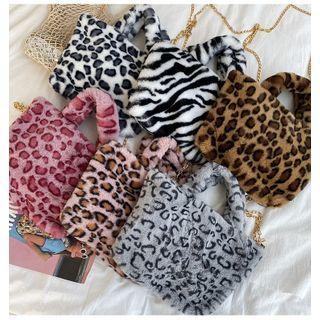 Animal Print Furry Tote Bag