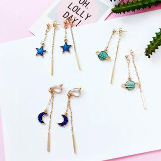 Metallic Bar Asymmetric Drop Earring