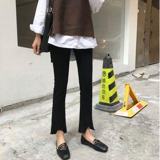 Plain Slim-fit Boot-cut Jeans
