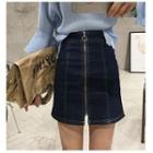 Zip Denim Skirt
