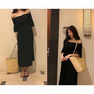 Off-shoulder 3/4-sleeve Long Dress