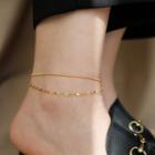 Star Layered Stainless Steel Anklet Anklet - Gold - One Size