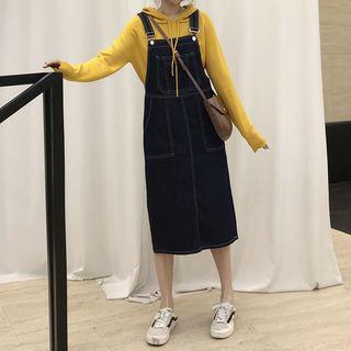 Plain Hooded Sweater Yellow - One Size