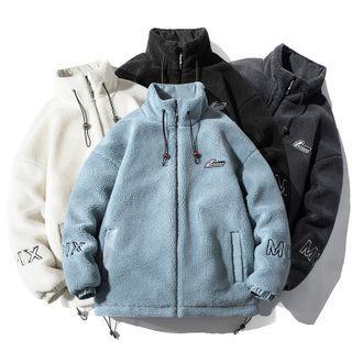 Embroidered Fleece Two Way Jacket