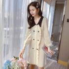 Long-sleeve Double-button Dress