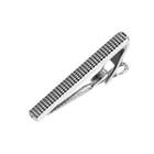 Fashion Simple Small Lattice Geometric Rectangular Tie Clip Silver - One Size