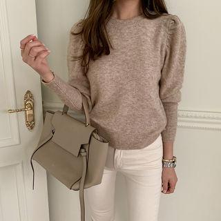 Puff-shoulder M Lange Knit Top