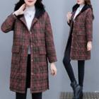 Plaid Quilted Buttoned Coat
