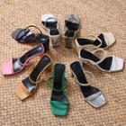 Color / Patterned Block-heel Sandals
