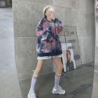 Tie-dye Print Sweatshirt Midnight Blue - One Size