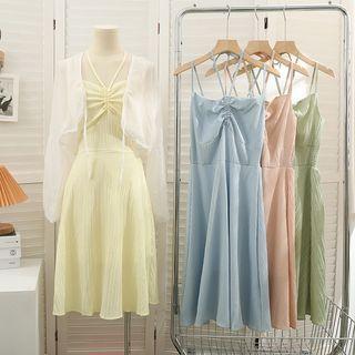 Sleeveless Ruched Midi Dress In 6 Colors