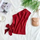 One-shoulder Bow Top