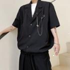 Safety Pin Brooch Short-sleeve Blazer