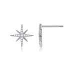 925 Sterling Silver Simple Star Cubic Zirconia Stud Earrings Silver - One Size