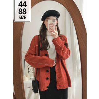 Stitched Loose-fit Cardigan