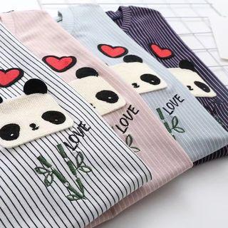 Panda Applique Short Sleeve T-shirt